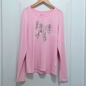 *5/$20* Pink & Silver Sequin Bow Shirt